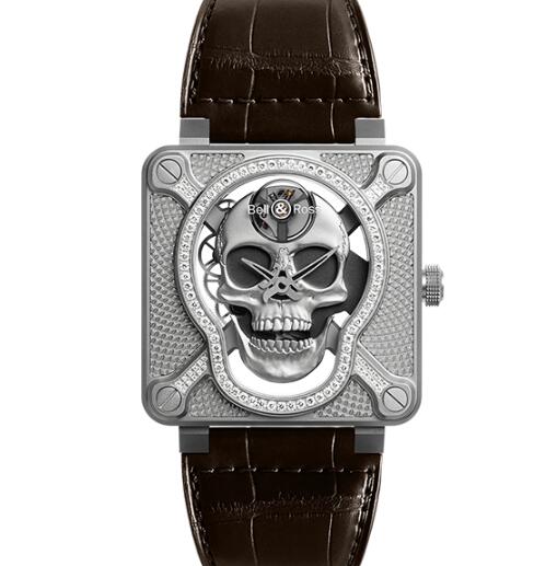 (image for) Replica Bell and Ross br01 Watch BR 01 LAUGHING SKULL LIGHT DIAMOND BR01-SKULL-SK-LGD